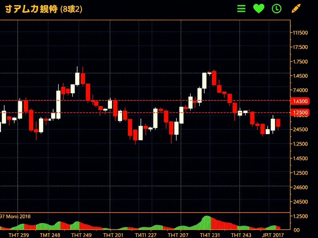 Simulador de velas japonesas en modo nocturno